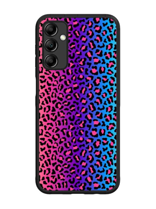 Colorful Leopard Seamless Glossy Metal Phone Cover for Samsung Galaxy M14 (5G) Zapvi