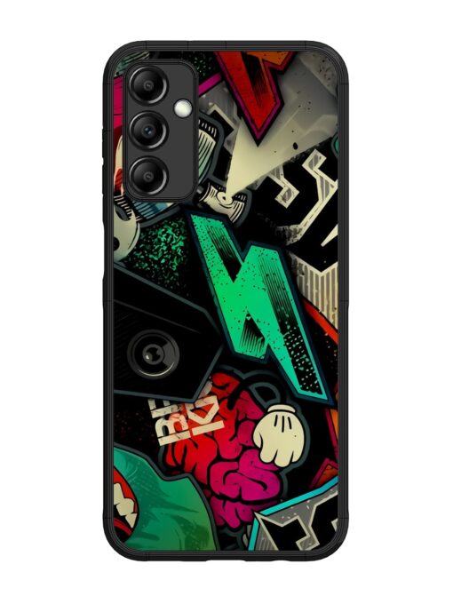 Graffiti Art Glossy Metal Phone Cover for Samsung Galaxy M14 (5G)