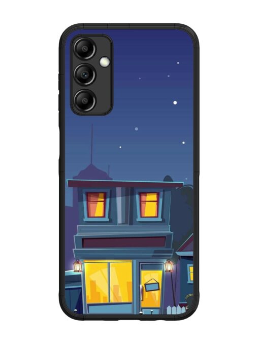 Vector Night House Glossy Metal Phone Cover for Samsung Galaxy M14 (5G)