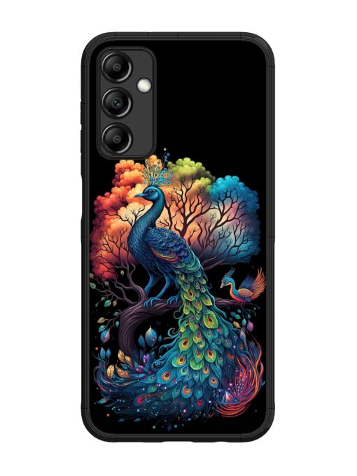 Peacock Tree Art Glossy Metal Phone Cover for Samsung Galaxy M14 (5G) Zapvi