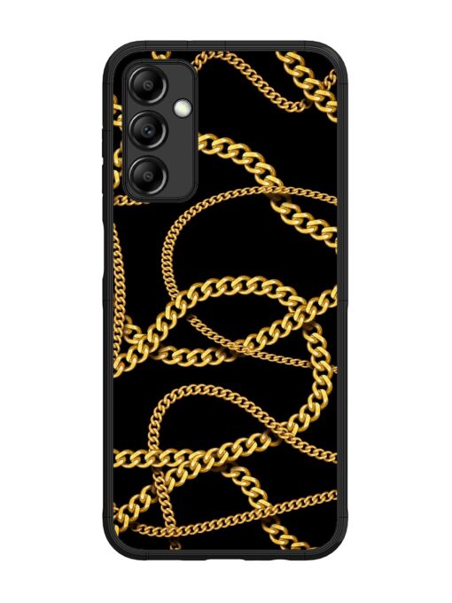 Decorative Golde Chain Glossy Metal Phone Cover for Samsung Galaxy M14 (5G) Zapvi