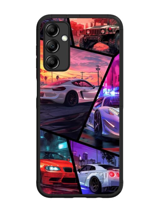 Ride In Pixels Glossy Metal Phone Cover for Samsung Galaxy M14 (5G) Zapvi