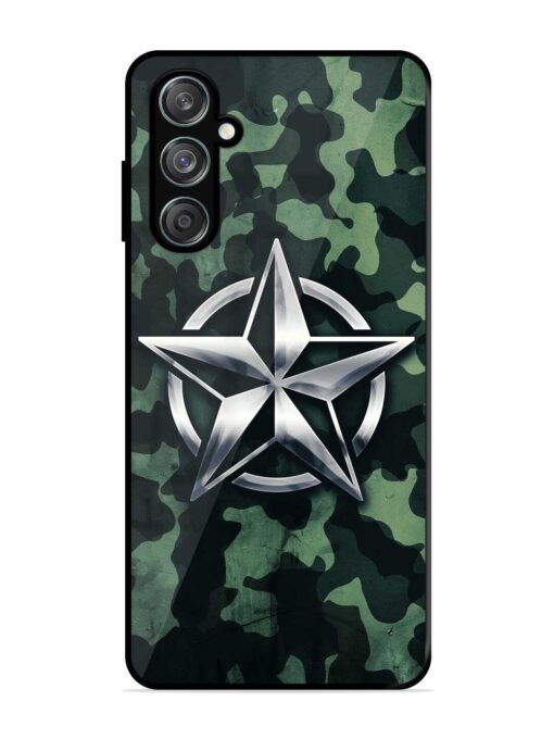 Indian Army Star Design Glossy Metal Phone Cover for Samsung Galaxy M15 (5G) Zapvi