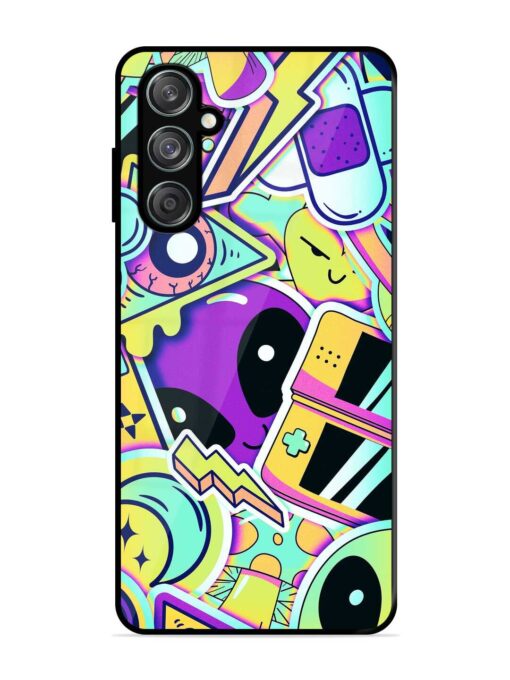 Scratch Art Glossy Metal Phone Cover for Samsung Galaxy M15 (5G)