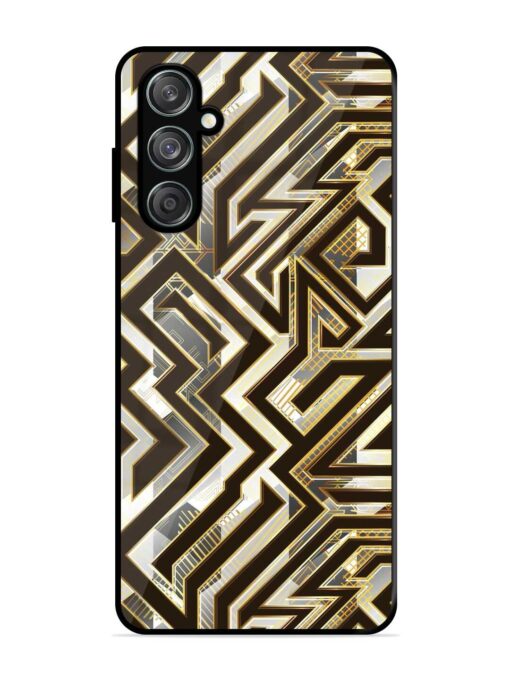 Technology Geometric Seamless Glossy Metal Phone Cover for Samsung Galaxy M15 (5G) Zapvi