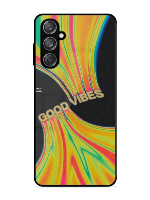 Good Vibes Glossy Metal Phone Cover for Samsung Galaxy M15 (5G) Zapvi