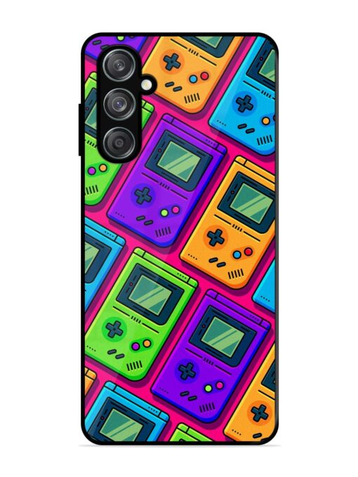 Game Seamless Pattern Glossy Metal Phone Cover for Samsung Galaxy M15 (5G)