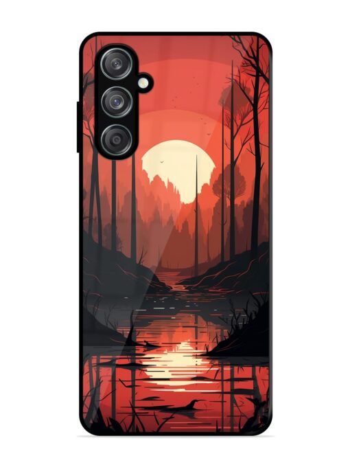 Natural Landscape Glossy Metal Phone Cover for Samsung Galaxy M15 (5G)