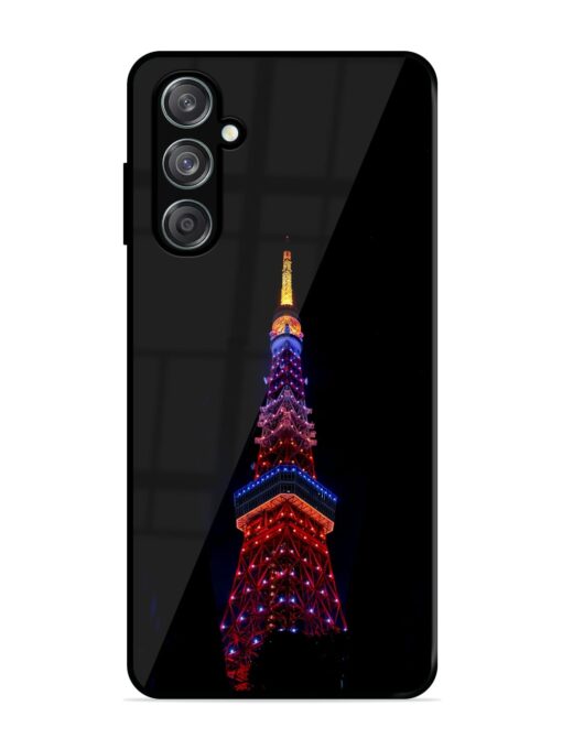 Eiffel Tower Night View Glossy Metal Phone Cover for Samsung Galaxy M15 (5G) Zapvi