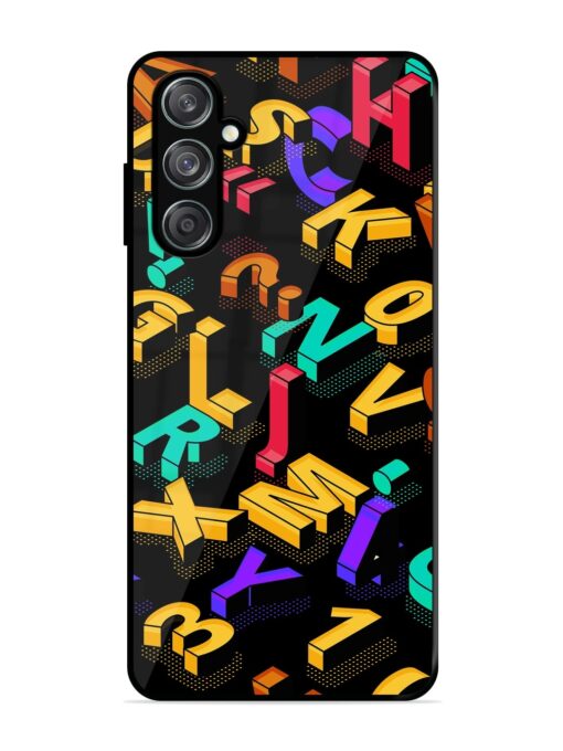 Seamless Pattern With Letters Glossy Metal Phone Cover for Samsung Galaxy M15 (5G) Zapvi