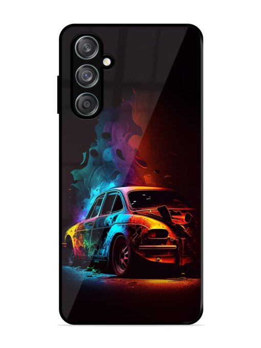 High Classic Car Art Glossy Metal Phone Cover for Samsung Galaxy M15 (5G) Zapvi