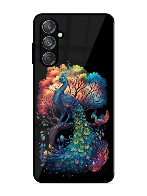 Peacock Tree Art Glossy Metal Phone Cover for Samsung Galaxy M15 (5G) Zapvi