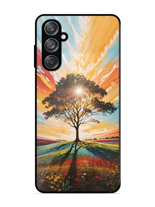 Abstract Tree Colorful Art Glossy Metal Phone Cover for Samsung Galaxy M15 (5G) Zapvi