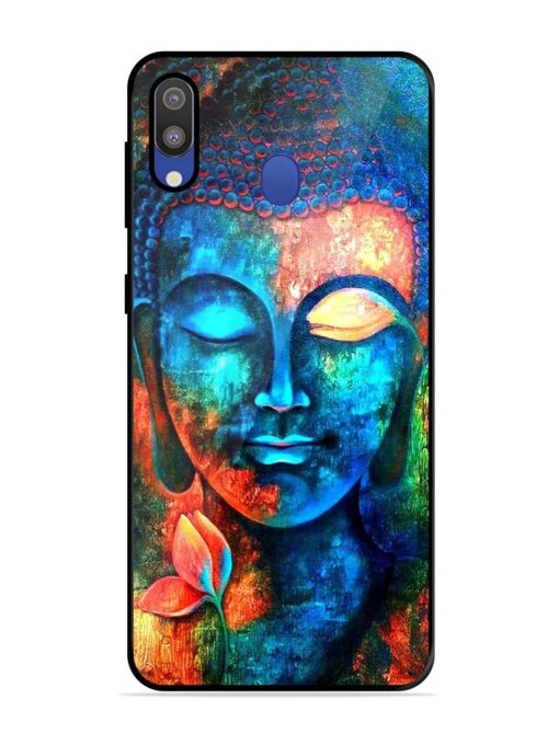 Buddha Painting Glossy Metal Phone Cover for Samsung Galaxy M20 Zapvi