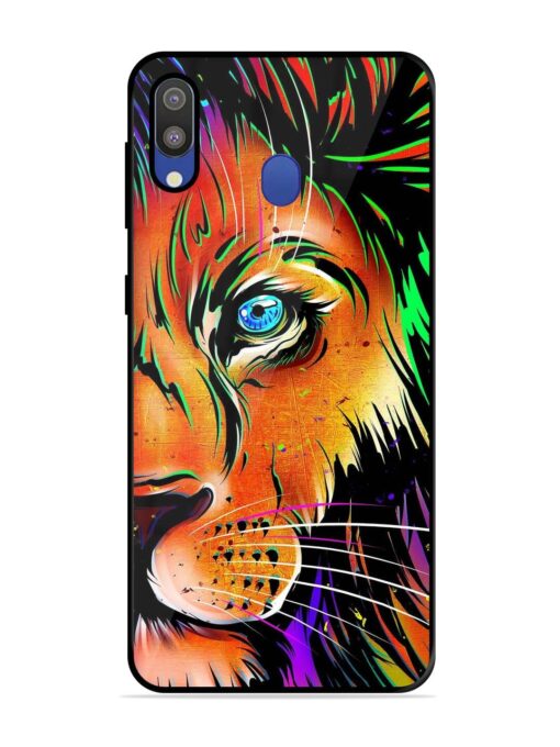 Colorful Lion Design Glossy Metal TPU Phone Cover for Samsung Galaxy M20 Zapvi