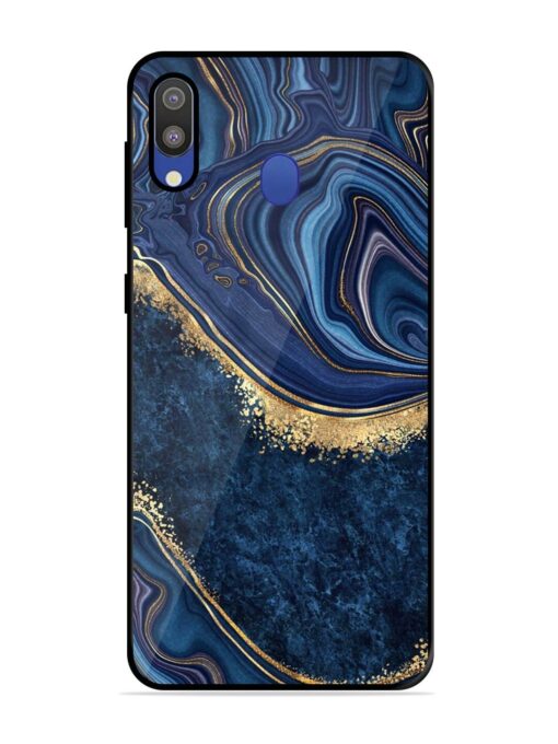 Abstract Background Blue Glossy Metal TPU Phone Cover for Samsung Galaxy M20 Zapvi