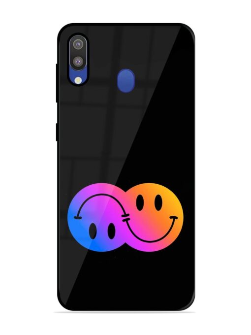 Gradient Smile Art Glossy Metal TPU Phone Cover for Samsung Galaxy M20