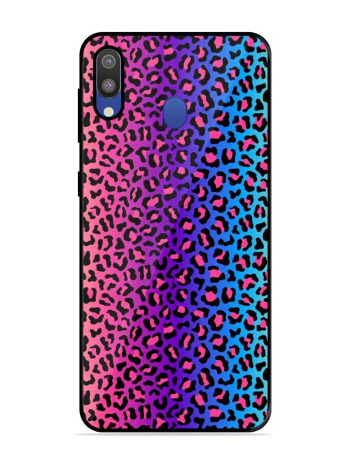 Colorful Leopard Seamless Glossy Metal Phone Cover for Samsung Galaxy M20