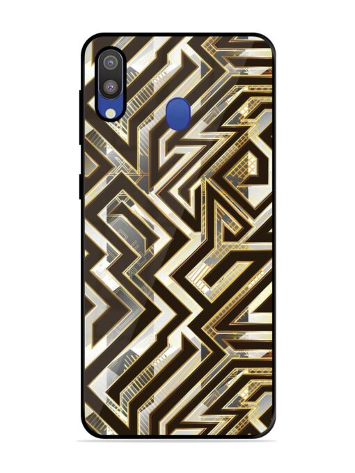 Technology Geometric Seamless Glossy Metal Phone Cover for Samsung Galaxy M20 Zapvi