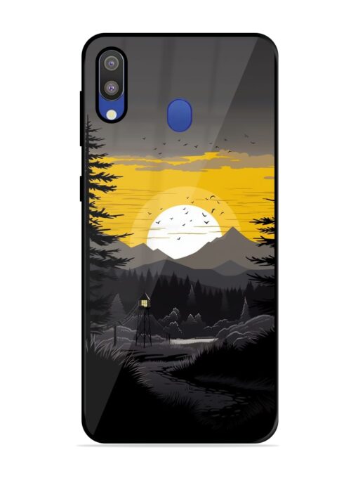 Sunset Vector Glossy Metal Phone Cover for Samsung Galaxy M20 Zapvi