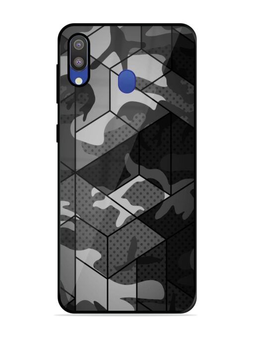 Hexagonal Pattern Glossy Metal Phone Cover for Samsung Galaxy M20