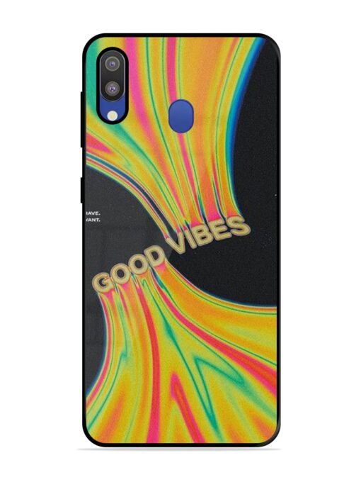 Good Vibes Glossy Metal Phone Cover for Samsung Galaxy M20 Zapvi