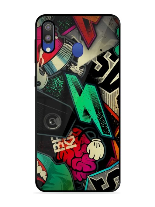 Graffiti Art Glossy Metal Phone Cover for Samsung Galaxy M20