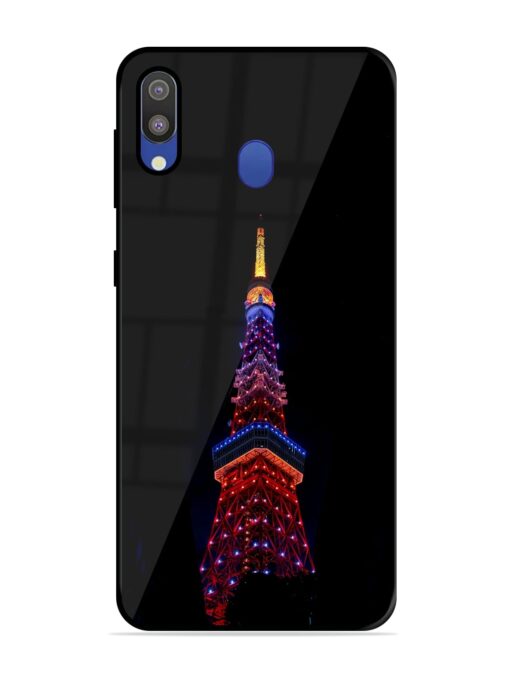 Eiffel Tower Night View Glossy Metal Phone Cover for Samsung Galaxy M20