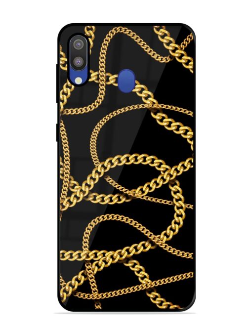 Decorative Golde Chain Glossy Metal Phone Cover for Samsung Galaxy M20 Zapvi