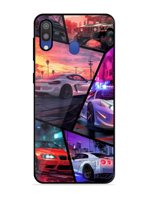 Ride In Pixels Glossy Metal Phone Cover for Samsung Galaxy M20 Zapvi