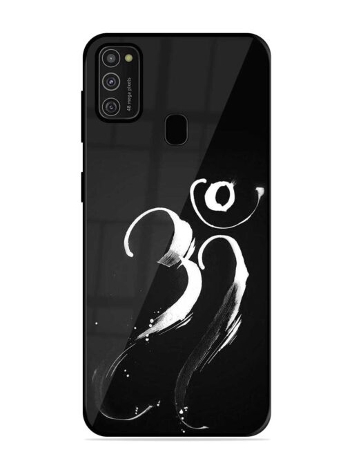 Om Logo Glossy Metal Phone Cover for Samsung Galaxy M21 (2021) Zapvi