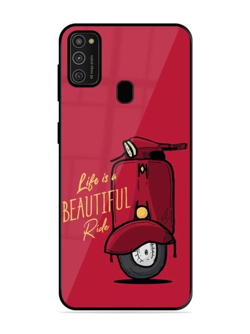 Life Is Beautiful Rides Glossy Metal Phone Cover for Samsung Galaxy M21 (2021)