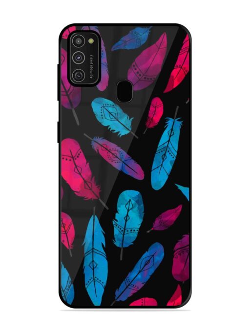 Feather Art Glossy Metal Phone Cover for Samsung Galaxy M21 (2021) Zapvi