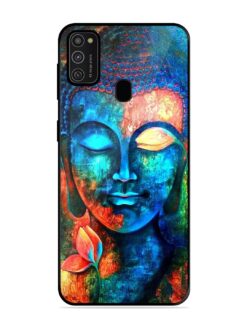 Buddha Painting Glossy Metal Phone Cover for Samsung Galaxy M21 (2021)