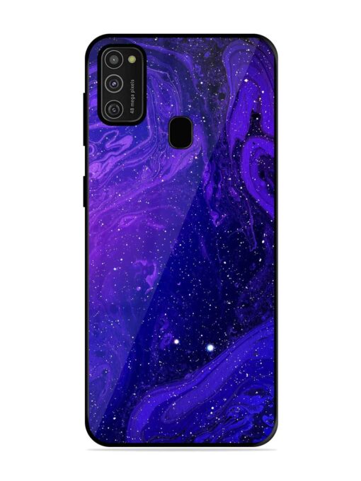 Galaxy Acrylic Abstract Art Glossy Metal Phone Cover for Samsung Galaxy M21 (2021) Zapvi