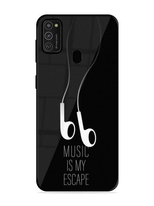 Music Is My Escape Glossy Metal Phone Cover for Samsung Galaxy M21 (2021) Zapvi