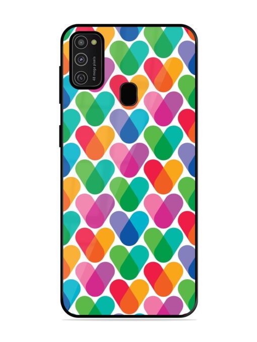 Overlapping Colors Colorful Glossy Metal TPU Phone Cover for Samsung Galaxy M21 (2021)