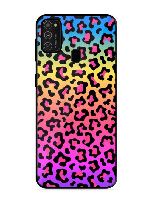 Neon Rainbow Colored Glossy Metal Phone Cover for Samsung Galaxy M21 (2021)