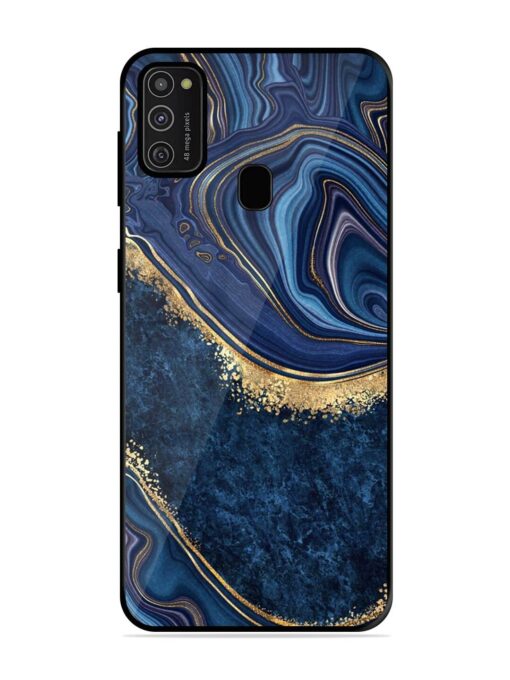 Abstract Background Blue Glossy Metal TPU Phone Cover for Samsung Galaxy M21 (2021) Zapvi