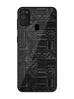 Seamless Pattern Glossy Metal Phone Cover for Samsung Galaxy M21 (2021)