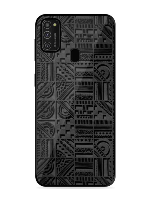 Seamless Pattern Glossy Metal Phone Cover for Samsung Galaxy M21 (2021)