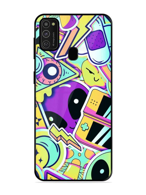 Scratch Art Glossy Metal Phone Cover for Samsung Galaxy M21 (2021)