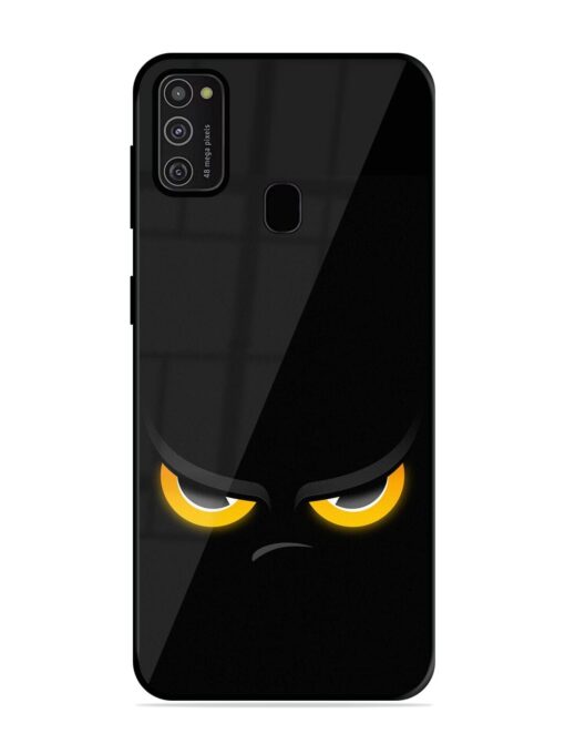 Scary Yellow Eye Glossy Metal TPU Phone Cover for Samsung Galaxy M21 (2021)