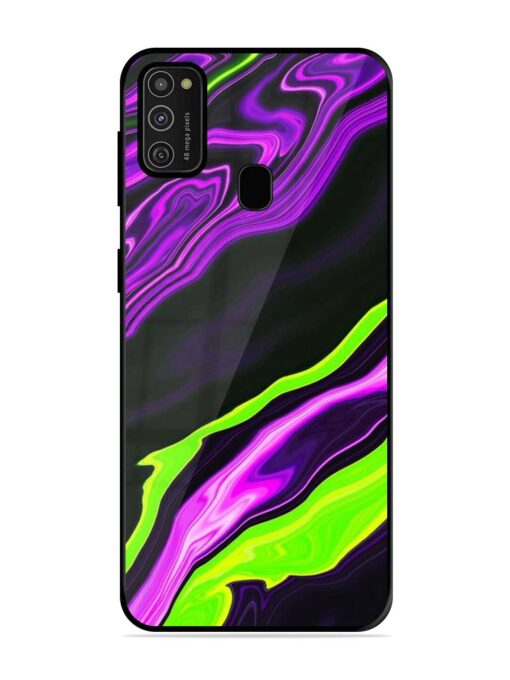 Bright Fluid Violet Glossy Metal Phone Cover for Samsung Galaxy M21 (2021) Zapvi