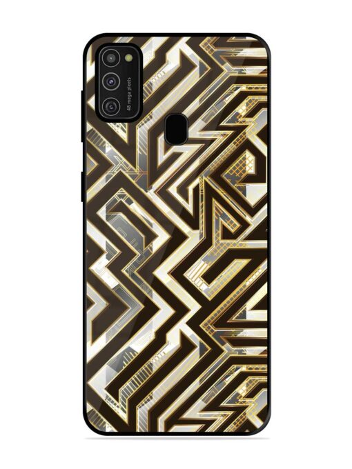 Technology Geometric Seamless Glossy Metal Phone Cover for Samsung Galaxy M21 (2021) Zapvi