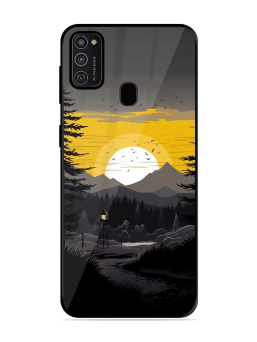 Sunset Vector Glossy Metal Phone Cover for Samsung Galaxy M21 (2021)