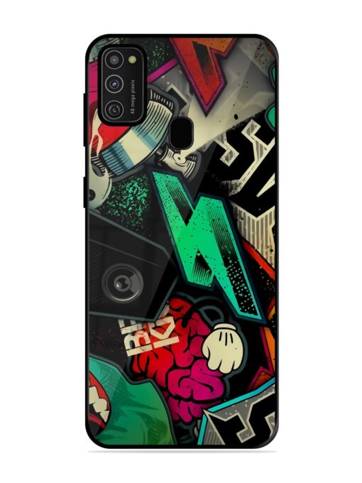 Graffiti Art Glossy Metal Phone Cover for Samsung Galaxy M21 (2021)