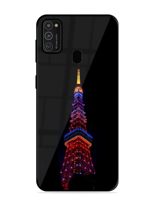 Eiffel Tower Night View Glossy Metal Phone Cover for Samsung Galaxy M21 (2021) Zapvi