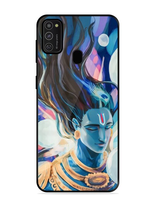 Bhagwan Sri Krishna Glossy Metal Phone Cover for Samsung Galaxy M21 (2021) Zapvi