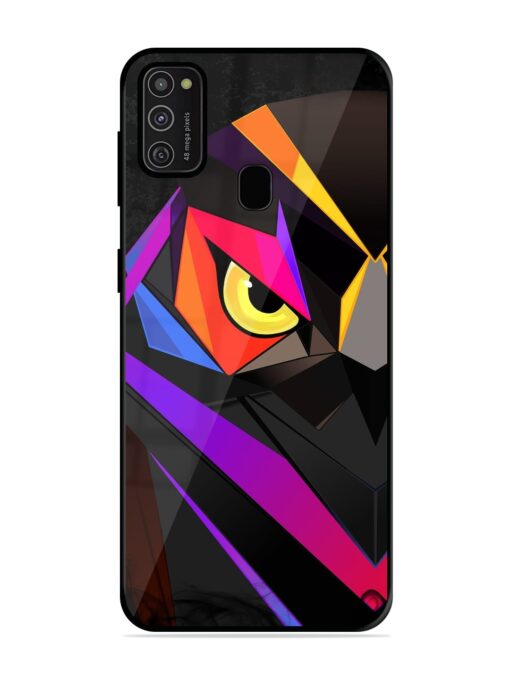 Wpap Owl Glossy Metal Phone Cover for Samsung Galaxy M21 (2021)